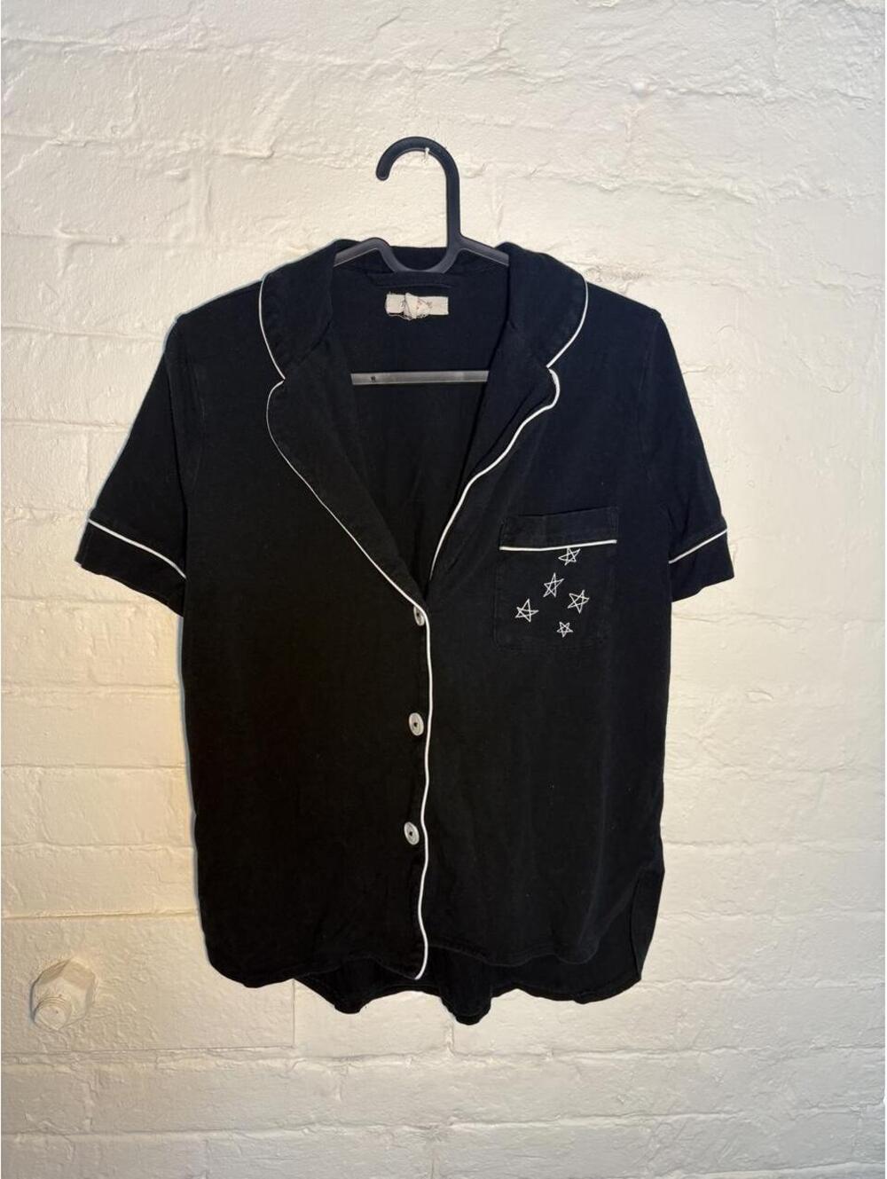 Madewell black short sleeve pajama top
